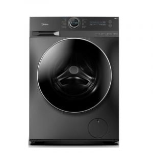 Midea washing machine, 12 kg, front load - steel- MF200D120WTSA
