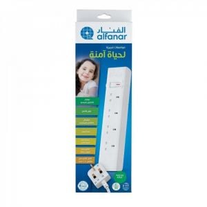 Alfanar Socket 4Outlet, 3Meters length, 13Amps - White