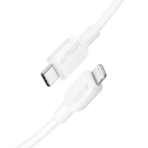 Anker 322 USB-C to Lightning Cable, Braided, 6FT, White - A81B6H21