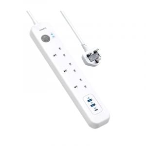 Anker PowerExtend 6in1, 3Ports AC With USB 2-Ports and USN-C Port 30W, White - A9136K21