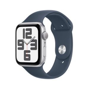 Apple Watch SE GPS 40mm Silver Aluminium Case with Storm Blue Sport Band- M/L - MRE23QA/A