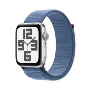 Apple Watch SE GPS 44mm Silver Aluminium Case with Winter Blue Sport Loop - MREF3QA/A