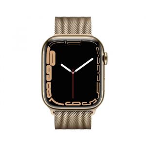 Apple Watch Series 7 GPS-Cellular, 45m Gold Steel Case Gold Milanese Loop - MKJY3AE/A