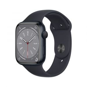 Apple Watch Series 8 GPS 41mm Midnight Aluminium Case with Midnight Sport Band, Regular - MNP53AE/A