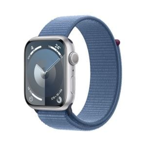 Apple Watch Series 9 GPS 45mm Silver Aluminium Case with Winter Blue Sport Loop - MR9F3QA/A