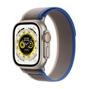Apple Watch Ultra GPS+Cellular, 49mm Titanium Case with Blue/Gray Trail Loop - M/L - MQFV3AE/A