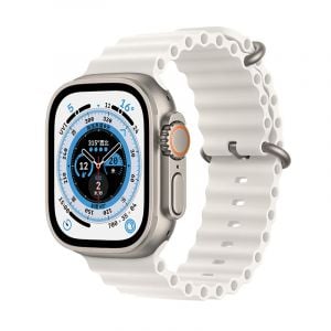 Apple Watch Ultra GPS + Cellular, 49mm Titanium Case with White Ocean Band - MNHF3AE/A