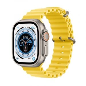 Apple Watch Ultra GPS + Cellular, 49mm Titanium Case with Yellow Ocean Band - MNHG3AE/A
