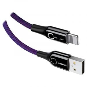 Baseus C-shaped Light Intelligent Power-off Cable, Purple - CALCD-05