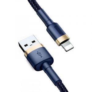 Baseus Cafule Cable USB For Iphone, 1.5A, 2M, Gold+Blue - CALKLF-CV3