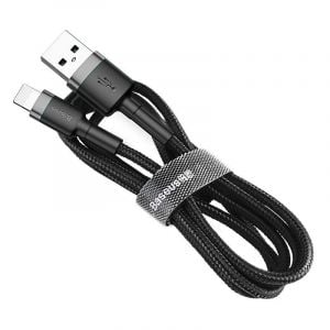 Baseus Cafule Cable USB For Lightning, 2.4A, 1M, Gray+Black - CALKLF-BG1