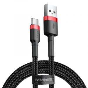 Baseus Cafule Cable USB to Lightning, QC3.0, 1.5A, 2M, Black-Red - CALKLF-C19
