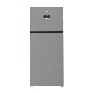 Beko Refrigerator Double Door 19.7FT, 557L, Inverter, LED Light, Silver - RDNE20C0XP