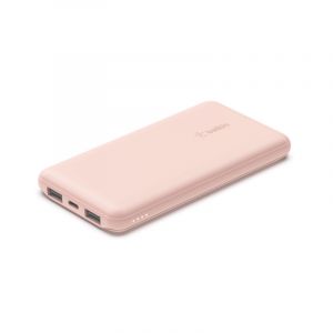 Belkin Boost Power Bank 10000mAh, 3-Port+USB-A to USB-C Cable, Rose Gold - BPB011btRG