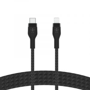 Belkin BOOST USB-C To Lightning Charge Cable, 3m, Silicone, Black - CAA009bt3MBK