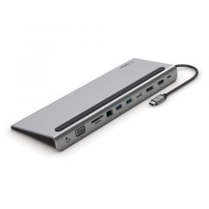 Belkin Connect USB Type-C 11-In-1 Multiport Adapter, Gray - INC004btSGY