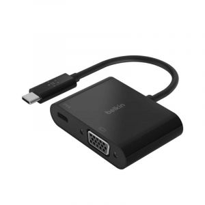 Belkin USB Type-C to VGA Adapter with Power Delivery, Black - AVC001btBK