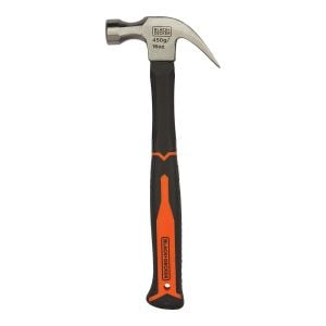 BLACK and DECKER  Metal Fiberglass Handle Claw Hammer-450gms - BDHT51396