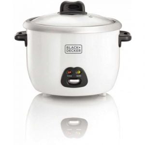 Black and Decker Rice Cooker, 1.8L, Touch button for easy control, White - RC1850-B5-SP