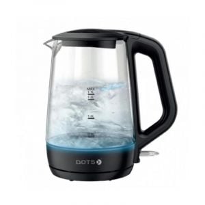 Dots Electric kettle 1850 to 2200W, 1.7L, Heating Element Insulation, Glass - KDG-010