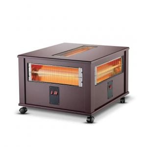 GVC Pro Electric Heater 2000W, Cube Design, 5 Candles, Brown - GVHT-3441