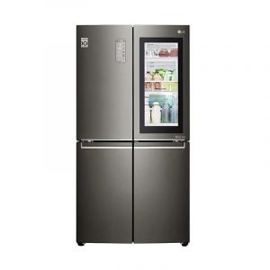 LG refrigerator wardrobe 4 doors, 26.7 feet, door in door, LED lighting, 756 liters, Black - LM334VBBLN