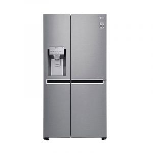 LG refrigerator Side by Side two doors , 21.2 feet, hollow handle, LED lighting, Silver - LS242BDSLN