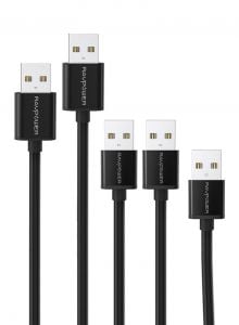 RAVPower 5-Pack Android Cable Micro USB Cable Charging Cord for Portable ,Black - RP-LC04