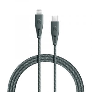 RavPower Cable USB A To Lightning, 1.2m ,Nylon, Gray - RP-CB1026