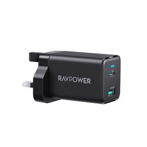 RavPower PD Pioneer 45W 2-Port Wall Charger UK, Black - RP-PC171