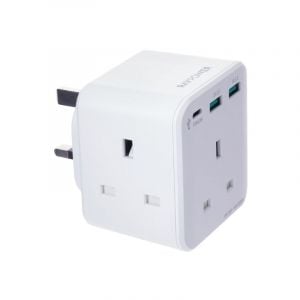 RAVPower PD Pioneer Wall Charger 20W UK Version with 3 AC Plug, White - RP-PC1037