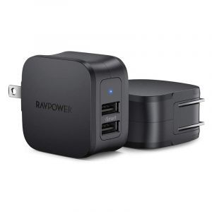 RAVPower USB Wall Charger Dual Port, 17W , Black - RP-PC121