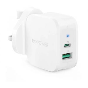RAVPower Wall Charger 20 W PD 2-Port, White - RP-PC148 WHI