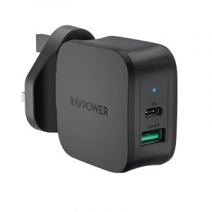 RAVPower Wall Charger PD Pioneer, 30 W, 2-Port, Black - RP-PC144 BLK