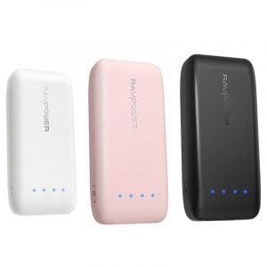 RAVPower Pendle Portable Charger + 2 Free Portable Chargers, 3 Units Powerbank 6700mAh Portable Charger, Black, White, Pink - RP-PB060
