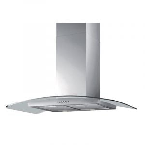Thomson Curved Chimney Hood 90cm, Suction power of 1000m3 /h, Steel - TV2F10/90S