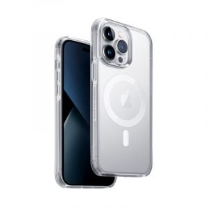 Uniq Hybrid iPhone 14 Pro Max Magclick Charging Combat (AF) Dove Satin Clear - 8886463683705